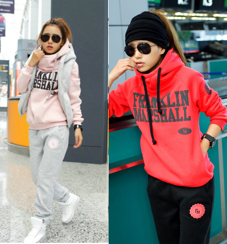 秋冬装<em>韩版</em>女装<em>休闲长</em>裤子<em>马甲</em>运动套装 卫衣