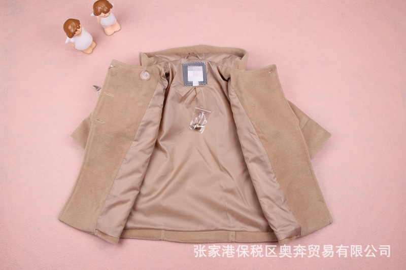 【品牌童裝】冬款童外套 駝色雙排扣連帽 兒童童外套 童裝批發