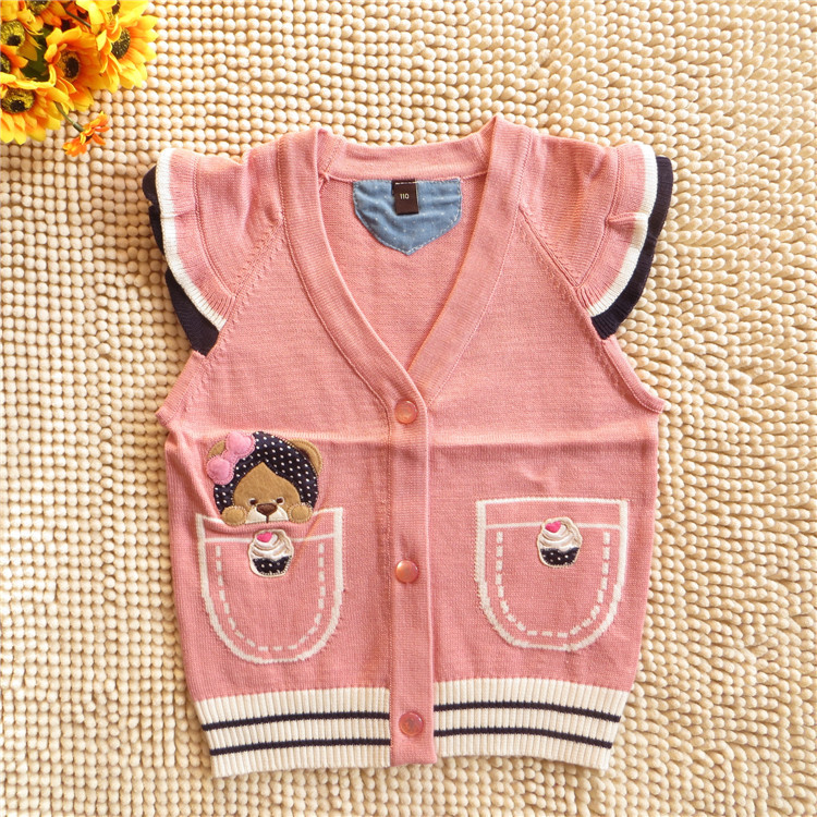 2013秋冬新款<em>儿童毛衣马甲</em> 韩版小熊女童公主