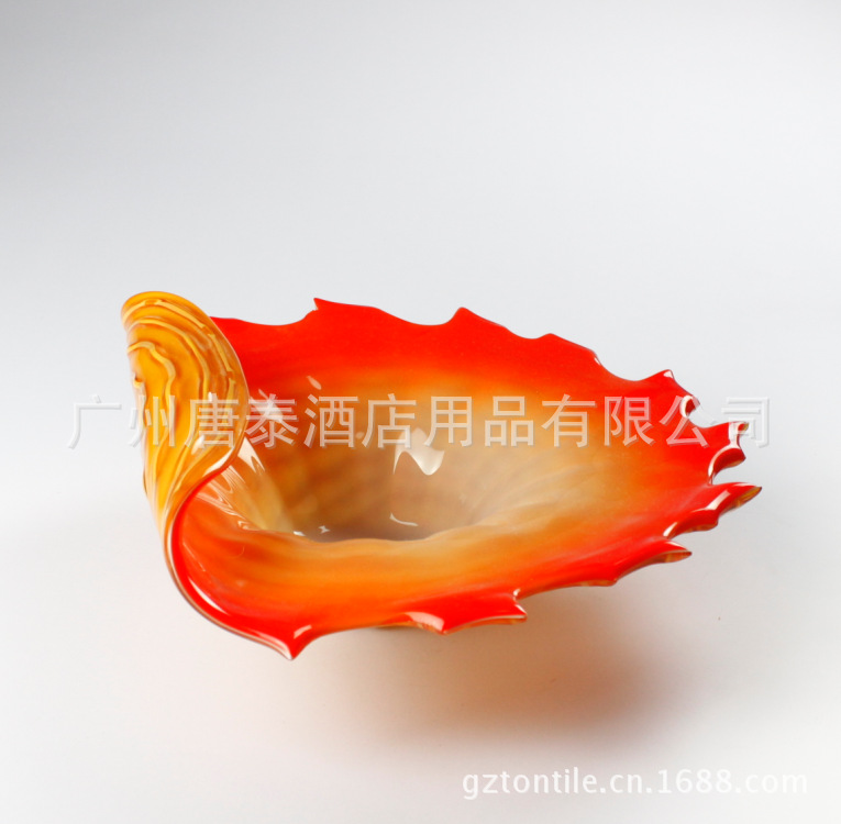 1302-2909红边卷边珍珠果盘4