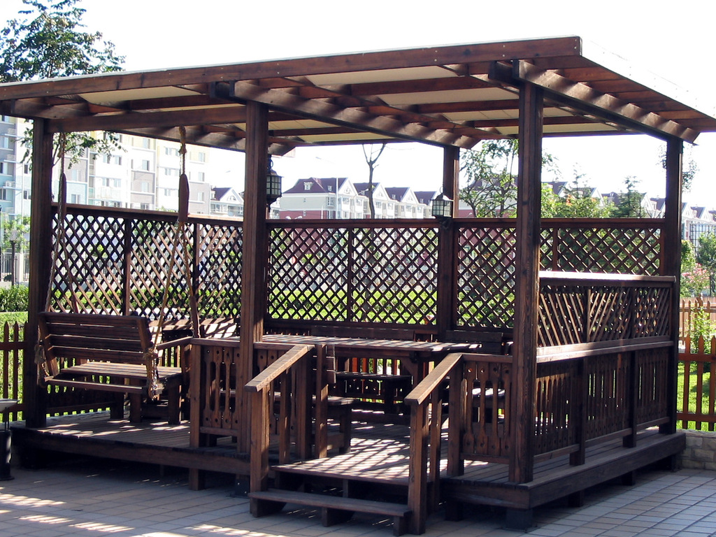 俄罗斯防腐木 日式长廊 _ 俄罗斯防腐木 日式长