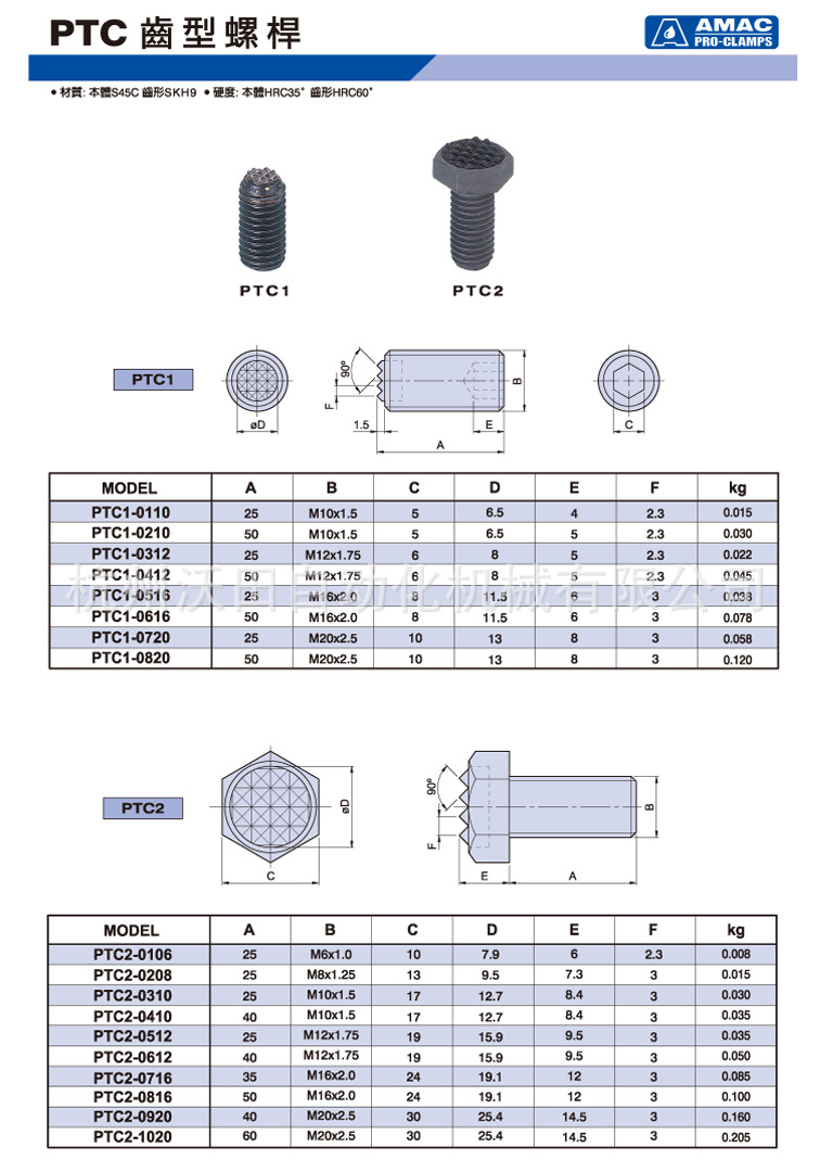 PTC齿型螺杆