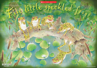 世界中英文儿歌故事five little speckled frogs 五只小青蛙指偶