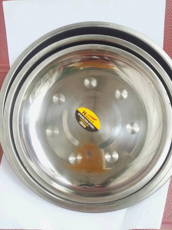 【新款 不锈钢圆形盘子碟子 酒店用高档不锈钢