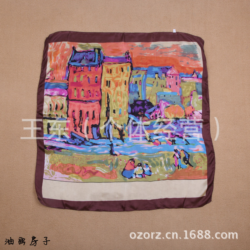 特价欧美印花女士真丝苏州缎桑蚕丝纯真丝丝巾大方