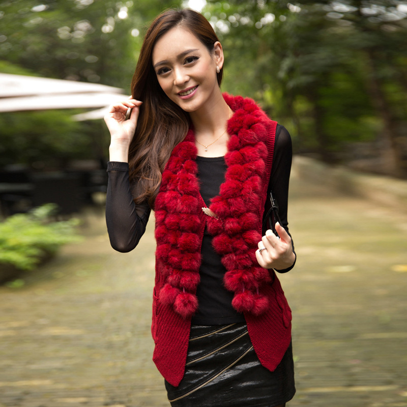 5703 厂家直销一件代发<em>韩版</em>女装<em>兔毛</em>针织<em>背心</em>