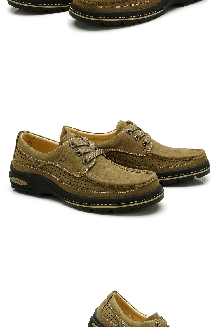 【厂家直销 骆驼男鞋 户外休闲鞋 磨砂牛皮鞋男