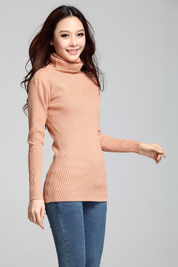 【韩版女装<em>长款毛衣</em> 针织衫 简约时尚特色纹理