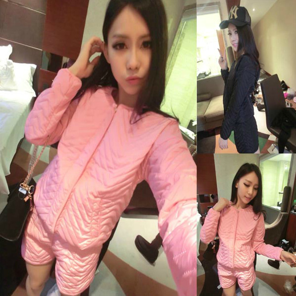 <em>冬装</em>新款 韩版休闲加厚<em>棉衣+棉短裤 套装</em> 图片