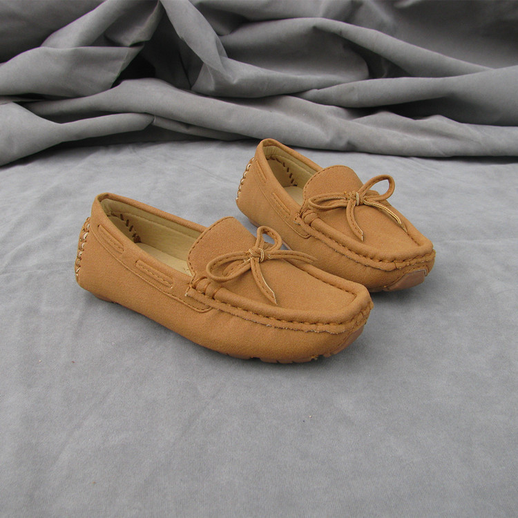 新款时尚豆豆鞋中性男童女童复古蝴蝶结儿童单鞋皮鞋支持一件代发