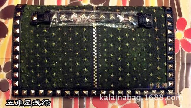 豹紋復古鉚釘手拿包馬毛單肩包晚宴包女包