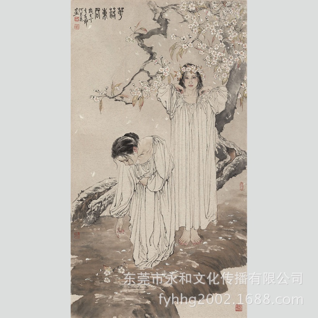 【厂家批发高仿名家字画】何家英 花落东君73×132