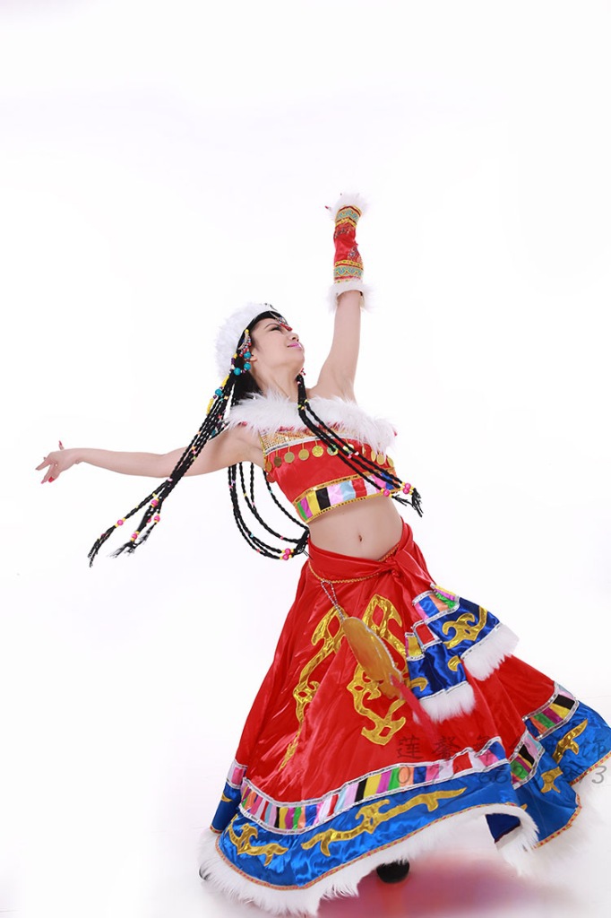【唐古拉风舞蹈<em>服装</em> 藏族表演服 <em>女士藏族</em>演出
