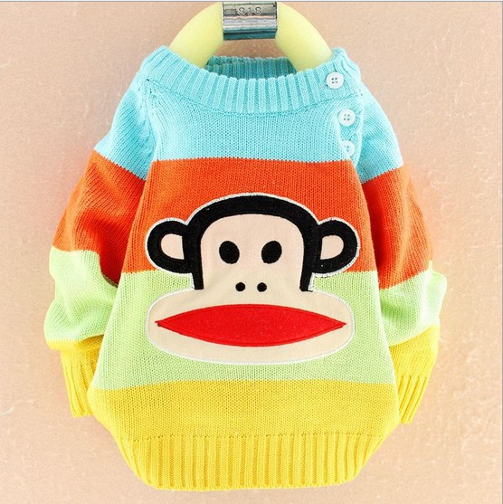 童<em>毛衣</em>-婴幼童装 贴布<em>小猴子</em>卡通童<em>毛衣</em> 肩扣儿