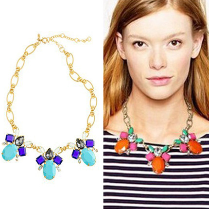 JCEW欧美大牌春天色橙蓝两色入宝石项链首饰批发 - 青岛天恩工艺品有限公司 - 搜公司