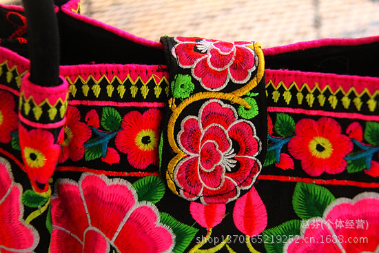 老泰繡花雙面繡手提包