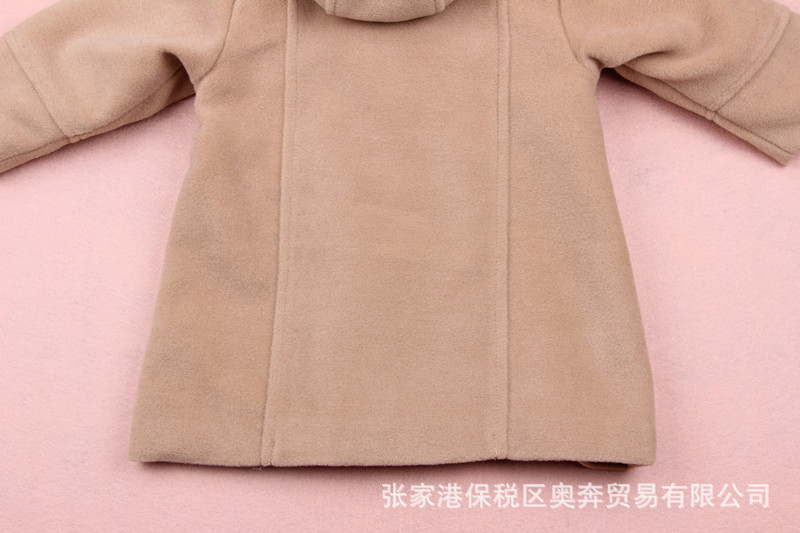 【品牌童裝】冬款童外套 駝色雙排扣連帽 兒童童外套 童裝批發