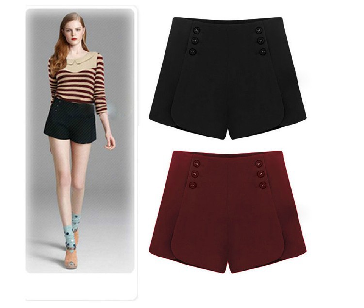 毛呢<em>短裤</em>修身显瘦休闲裤<em>女装</em>通勤秋冬<em>短裤</em> 纯