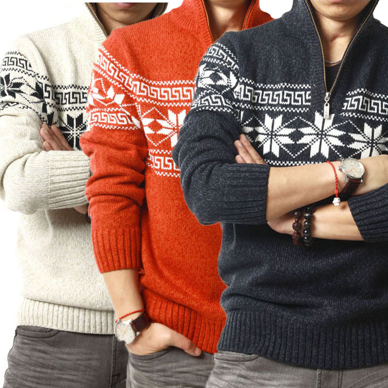 全民疯抢<em>男士时尚</em>条纹<em>毛衣</em>男装高领加厚羊毛毛