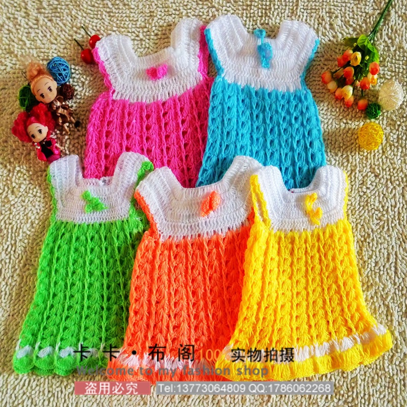 批发 婴幼儿手工<em>毛线女童</em>裙子 婴儿裙童裙 宝宝