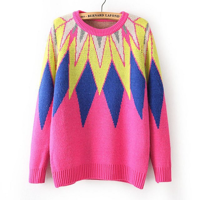 E1223B2 韩版冬季新品甜美百搭糖果色<em>菱形</em>格