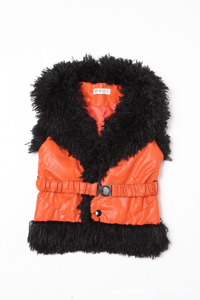 【2013 女童<em>皮马甲</em> 时尚皮草马甲 <em>加棉</em>童装马甲