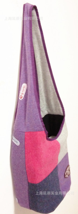 【加工生产卫衣料材质多色拼接长拎包 单肩包