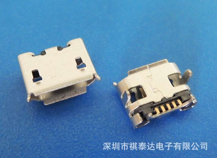 MICRO USB B型SMT小牛短针母座QTD-USB-M