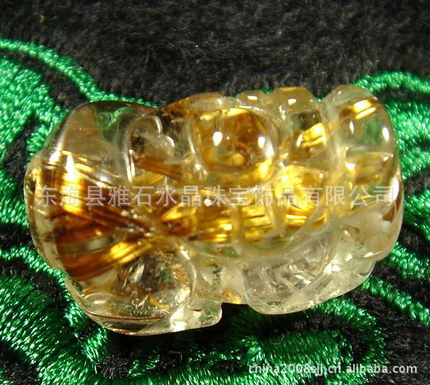 0000035精品天然金发晶貔貅吊坠【21X12X12MM]