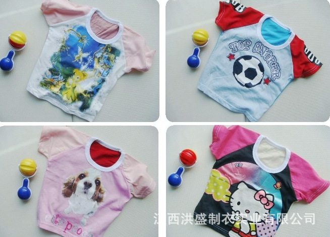 童装 卡通儿童短袖(百款颜色+图案) 儿童T恤全棉