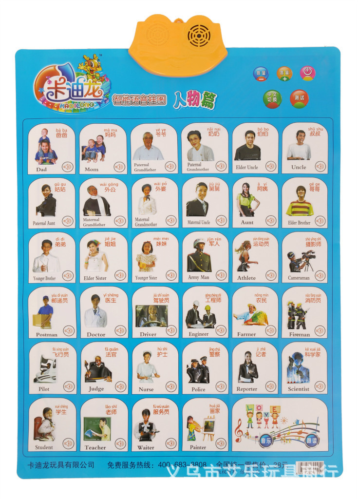 早教启蒙 电子语音挂图 早教挂图 发声凹凸挂图 人物