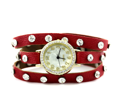 2013时尚<em>女性宽带</em>皮革水钻<em>手表</em> 欧美外贸<em>手表</em>