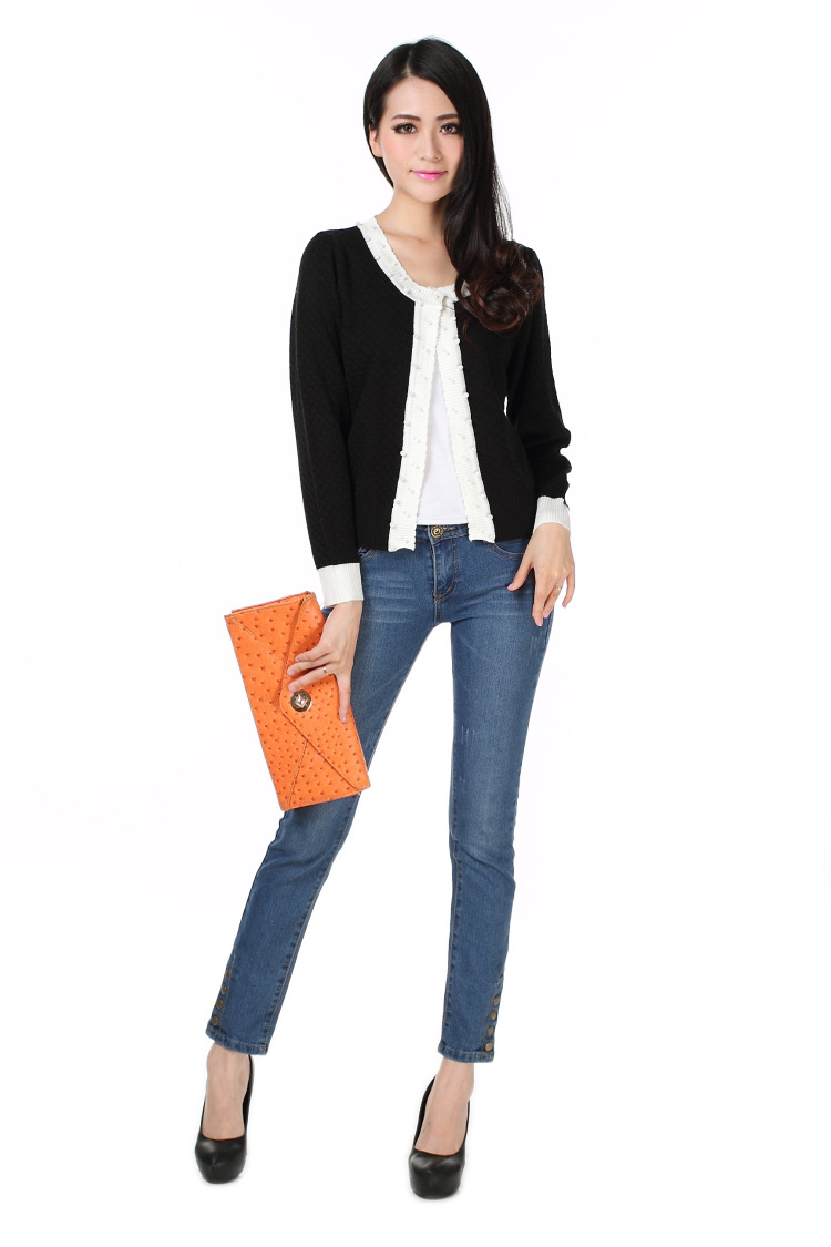 2013秋冬新款休闲<em>超短</em>女士毛<em>针织</em>衫女<em>开衫</em>厂