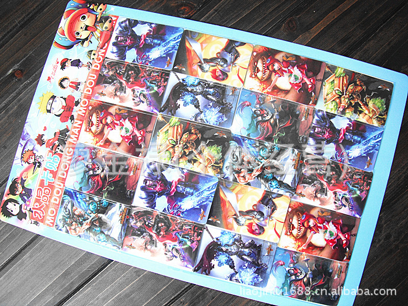 【特价动漫卡贴 贴纸 英雄联盟卡贴 水晶卡贴 L