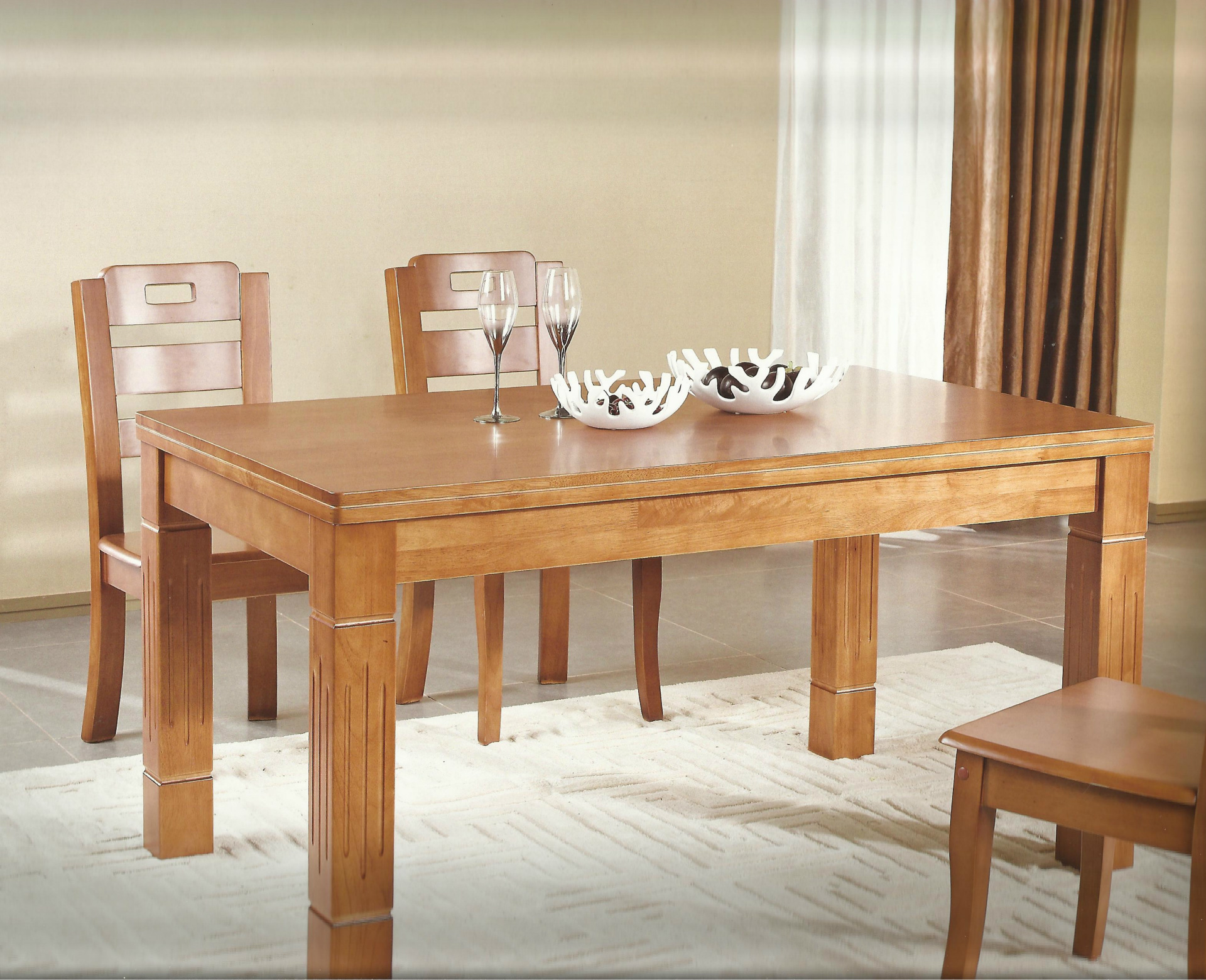 新款家具 实木餐桌 泰国橡木方桌 特厚 休闲 方形餐台 z319