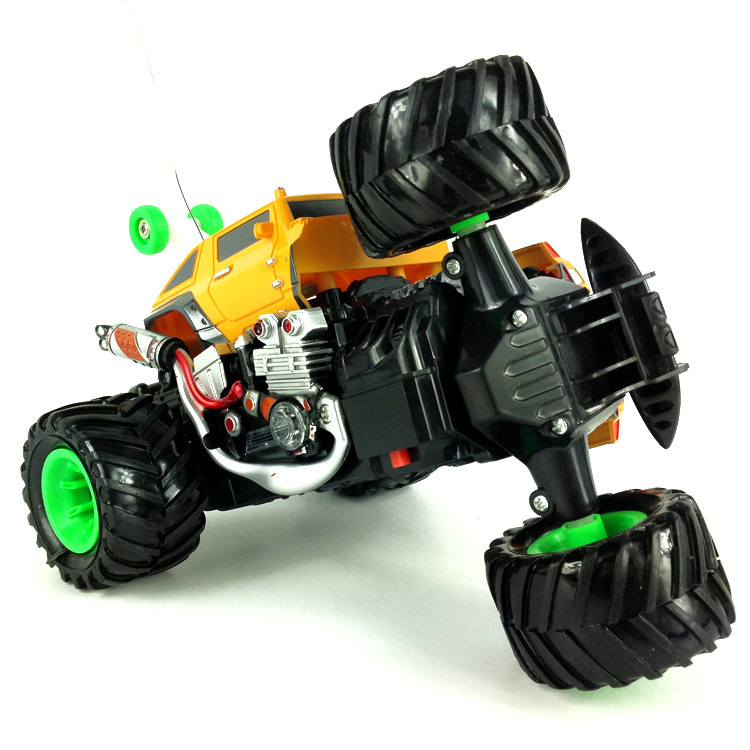 车模型-灯光音乐翻滚车遥控特技车儿童玩具车