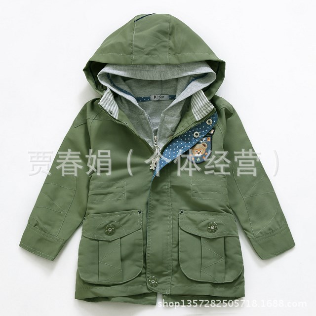 韩版童装PPBEAR系列<em>儿童马甲风衣</em>两件套春