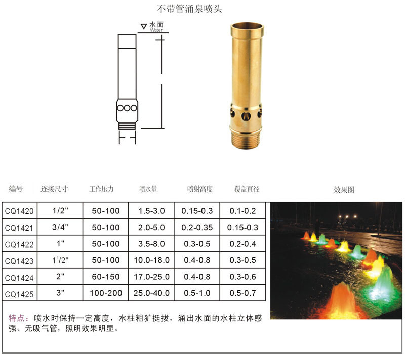 供应各种规格型号的喷泉喷头 雪松喷头 直射喷头 景观喷泉喷头图片_3