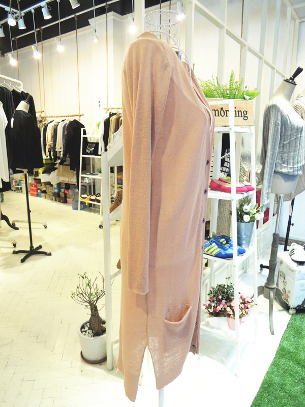 【厂家直销韩版秋冬新款<em>长款开衫</em>麻类<em>混纺</em>实体