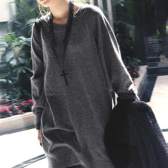 2013韩版女装 加厚毛线大衣女款大码 长款宽松