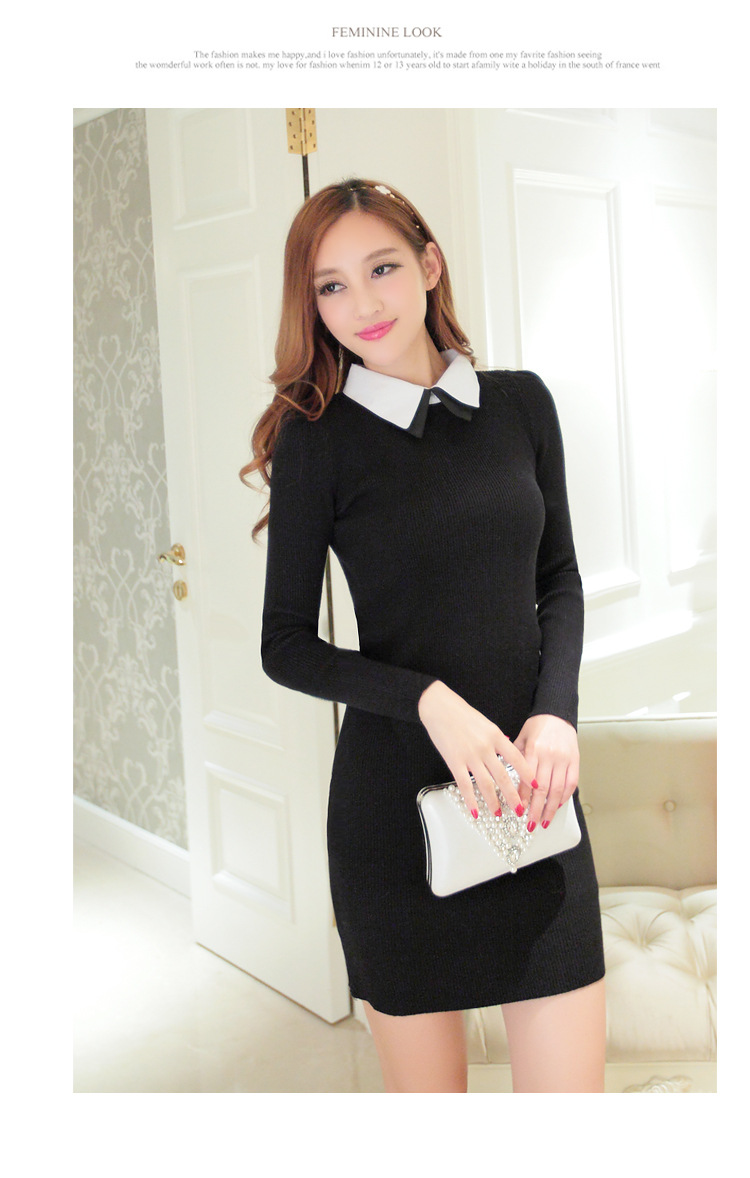 2013新款针织<em>打底衫</em> <em>衬衣领</em>纯色修身显瘦针织