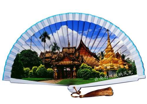 款式多样木质工艺品 礼品扇 澳门旅游塔风景扇