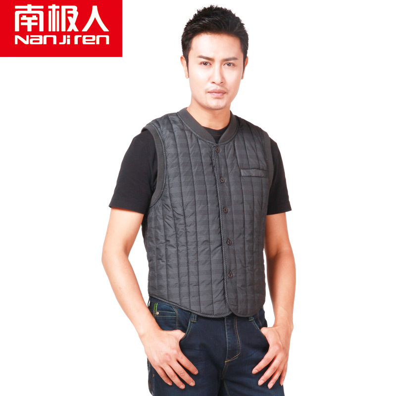 <em>南极人</em> 秋冬季保暖羊毛内胆V领<em>马甲</em>中<em>老年</em>人背