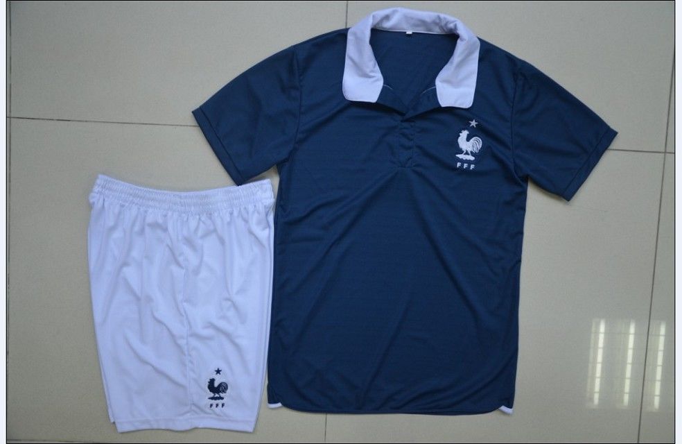 批发 14年世界杯10强球衣 法国球衣 足球服套装