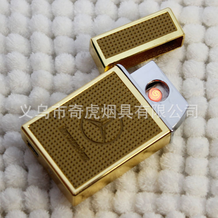 金属翻盖车标环保电子点烟器