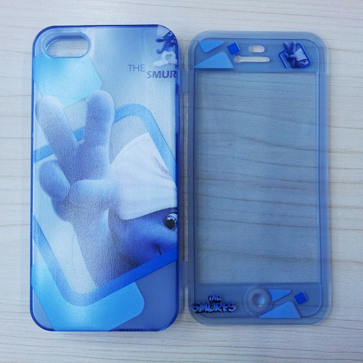 苹果5代蓝精灵TPU皮套手机壳iphone5水贴手机