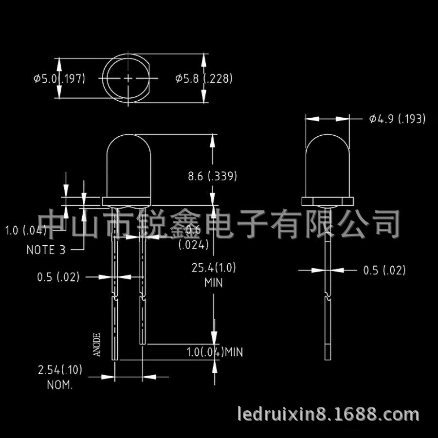 高品質5mm圓頭暖白光超高亮LED發光二極管4