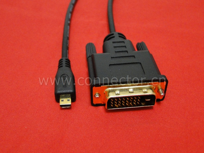电脑连接线-CY 手机平板MicroHDMI转DVI公数