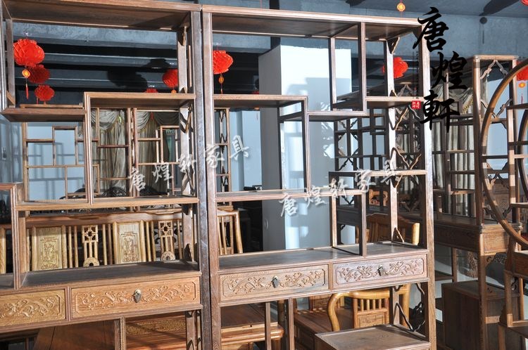 大号老式雕花博古架 (3)