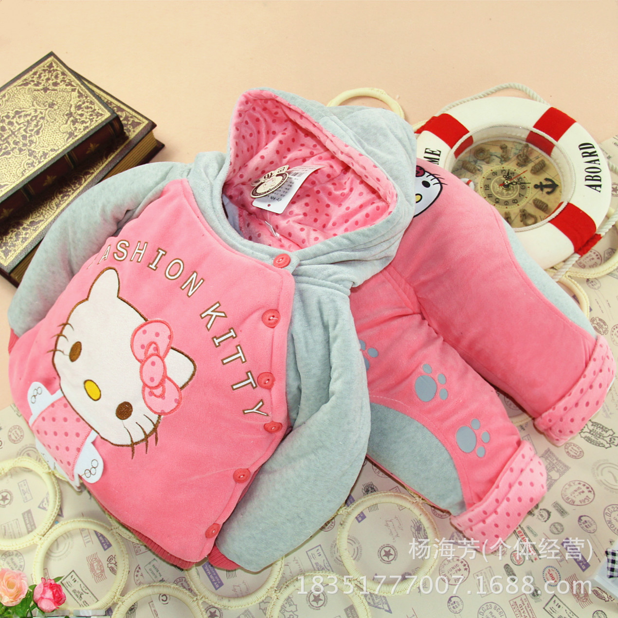 宝宝冬装童棉衣婴儿棉袄外出套装儿童加厚天鹅